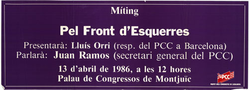 Míting pel Front d'Esquerres : presentarà: Lluís Orri... [...]
