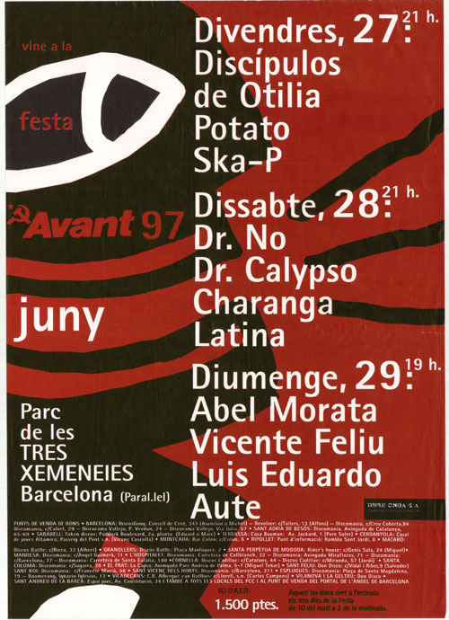 vine a la festa Avant 97 : juny Parc de les Tres Xemeneies Barcelona (Paral·lel)... [...]