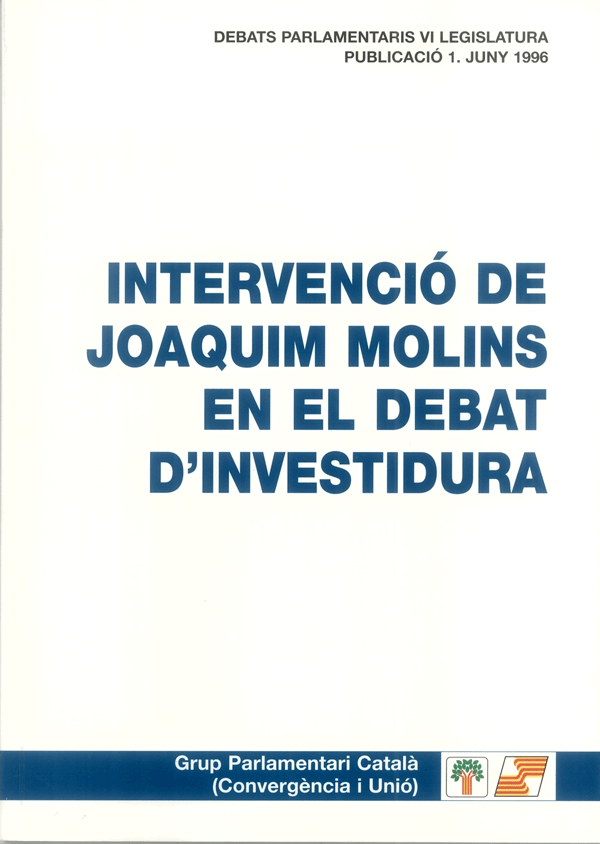 Intervenció de Joaquim Molins en el debat d'investidura