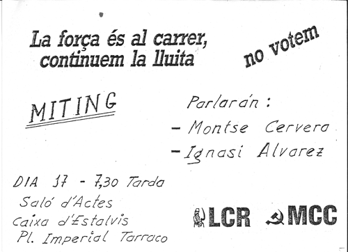 La força és al carrer, continuem la lluita : no votem