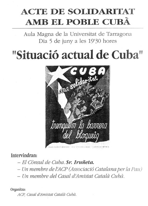 Acte de solidaritat amb el poble cubà