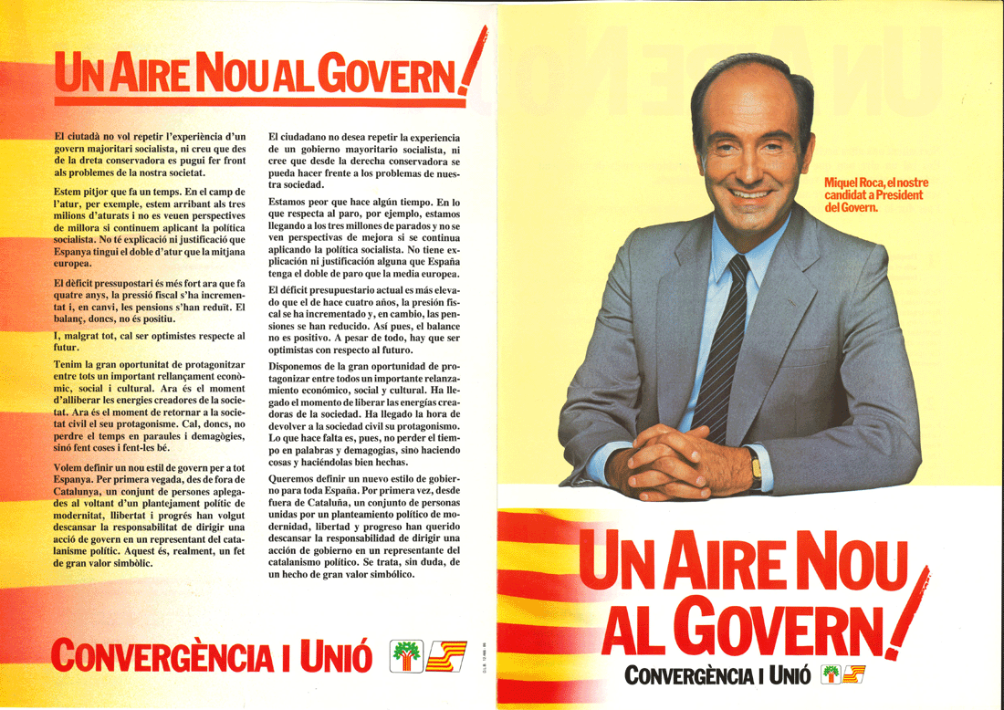 Un aire nou al govern! : Miquel Roca, el nostre candidat a President del Govern