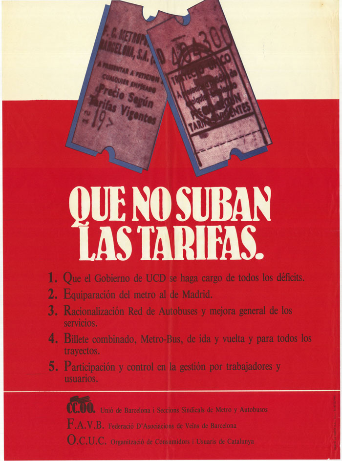 Que no suban las tarifas : 1. que el gobierno de UCD se haga cargo de todos los déficits... [...]