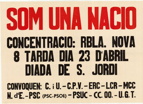 Som una nació concentració: Rbla. Nova 8 tarda dia 23 d'abril diada de S. Jordi