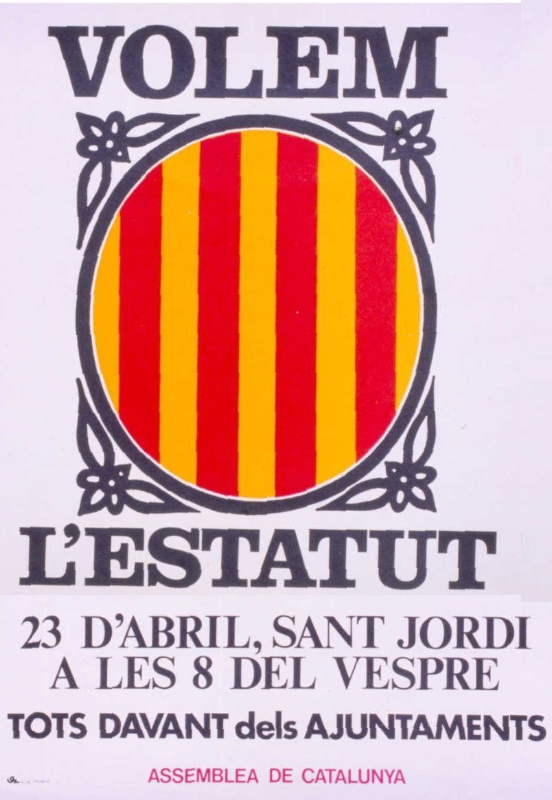 Volem l'Estatut : 23 d'abril, Sant Jordi a les 8 del vespre: Tots davant els ajuntaments