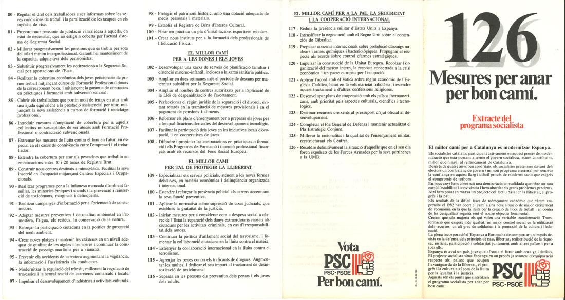 126 mesures per anar per bon camí : extracte del programa socialista