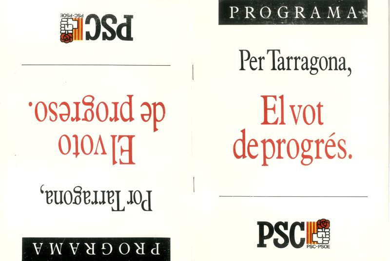 Per Tarragona, el vot de progrés = por Tarragona el voto de progreso : programa