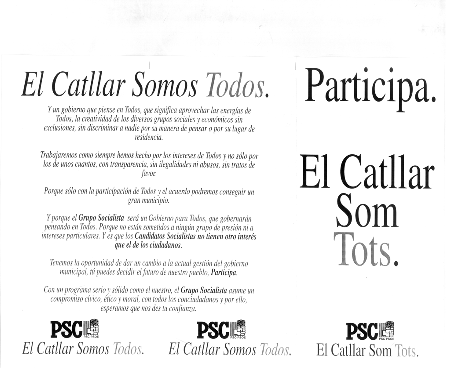 Participa. El Catllar som tots = participa. El Catllar somos todos