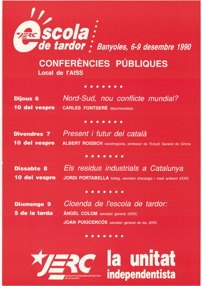 Escola de tardor : Banyoles, 6-9 desembre 1990