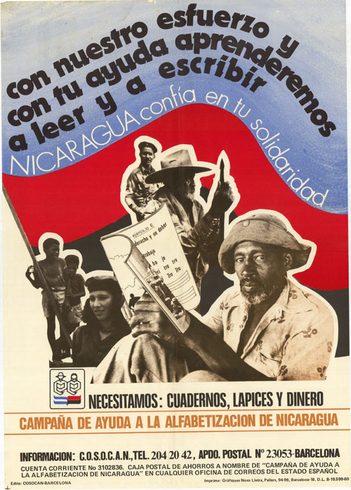 con nuestro esfuerzo y con tu ayuda aprenderemos a leer y a escribir : Nicaragua confía en tu solidaridad