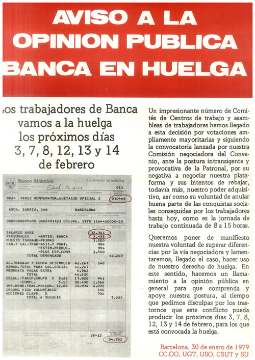 Aviso a la opinión pública : banca en huelga