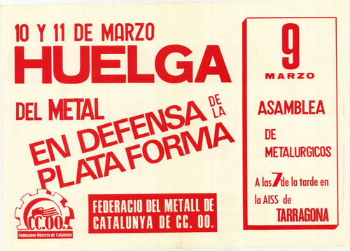 10 y 11 de marzo huelga del metal en defensa de la plataforma