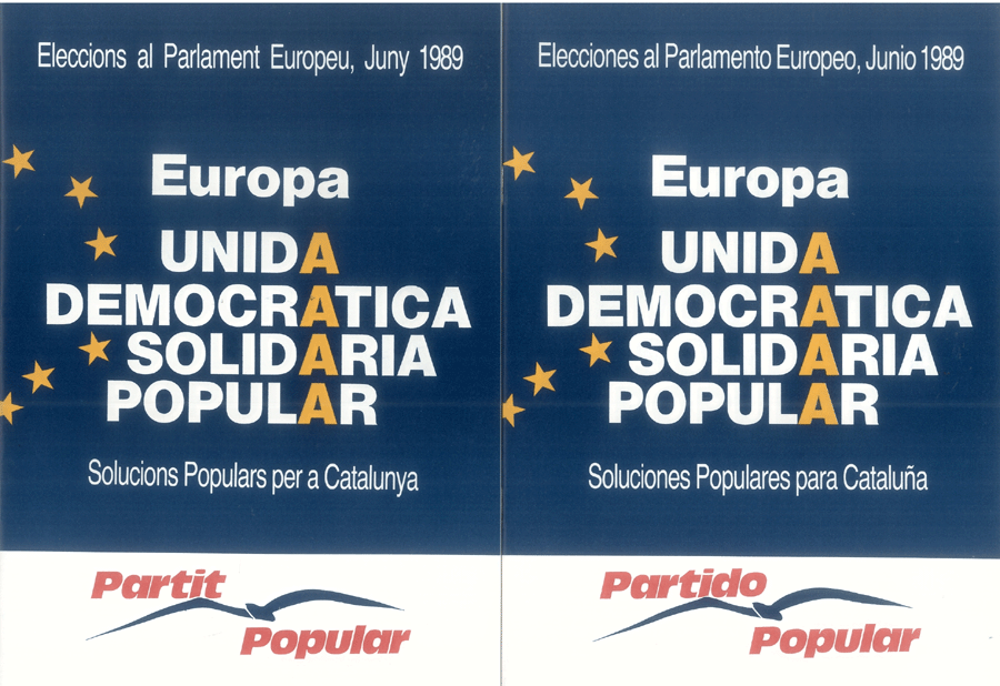Europa unida democratica solidaria popular : solucions populars per a Catalunya = soluciones populares para Cataluña