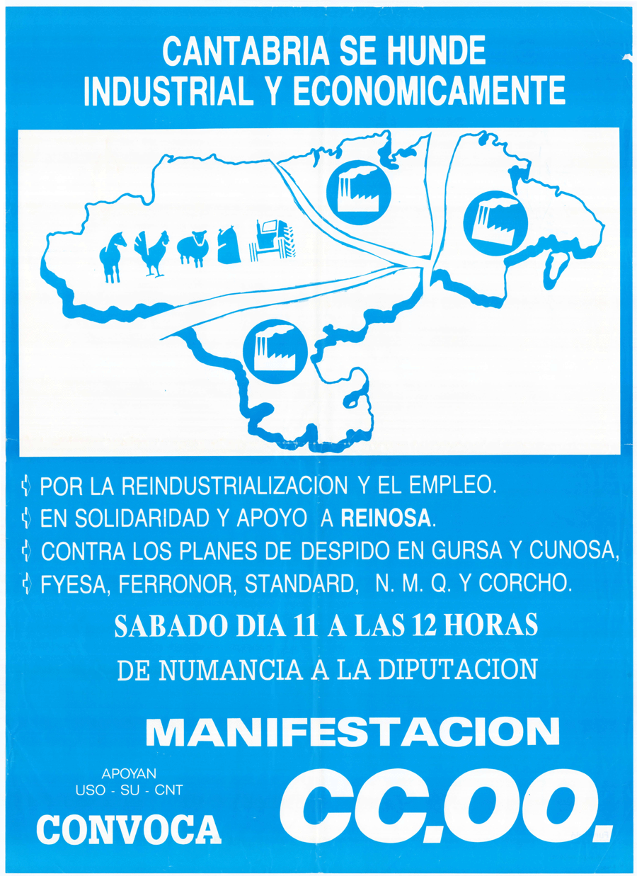 Cantabria se hunde industrial y económicamente : manifestación