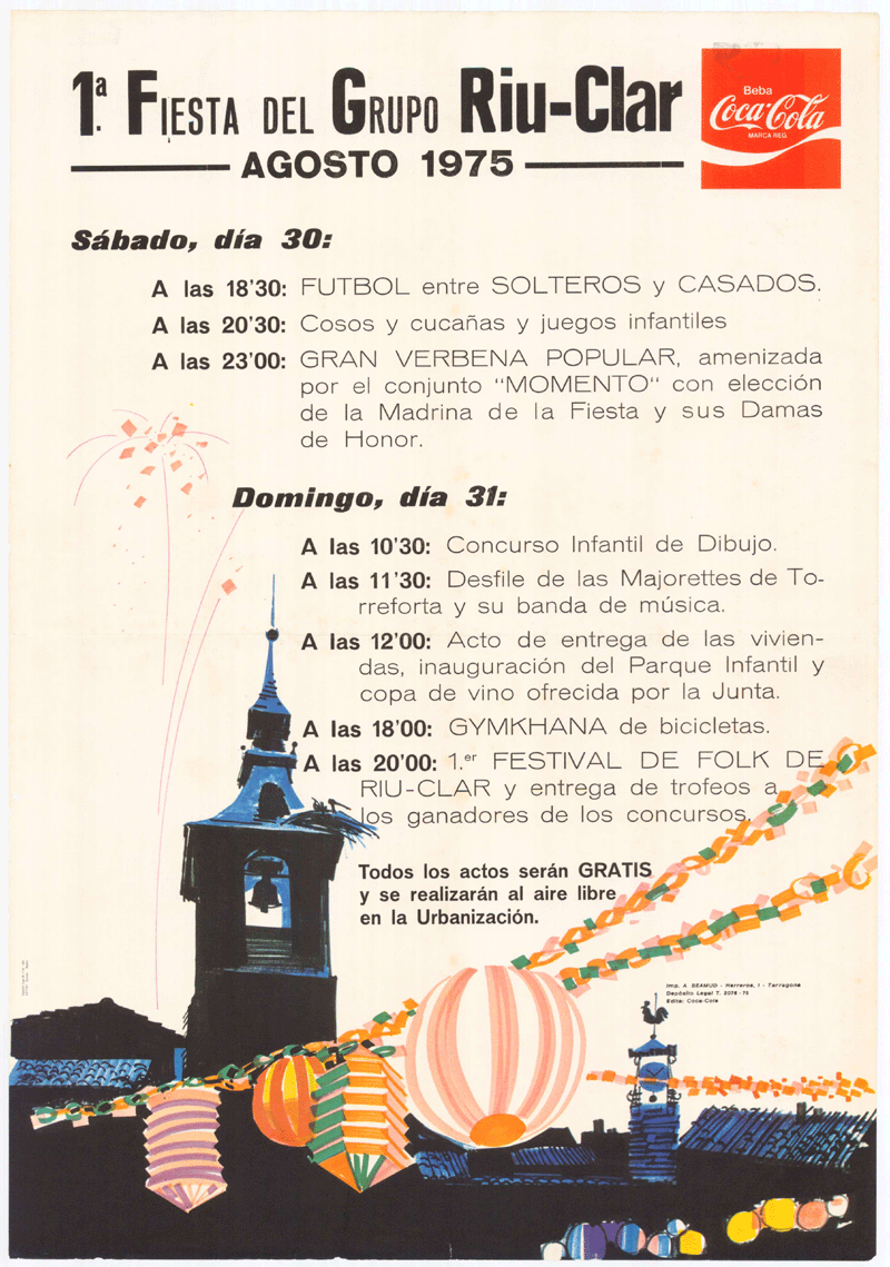 1ª fiesta del Grupo Riu-Clar agosto 1975