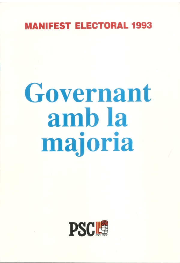 Governant amb la majoria : Manifest electoral 1993