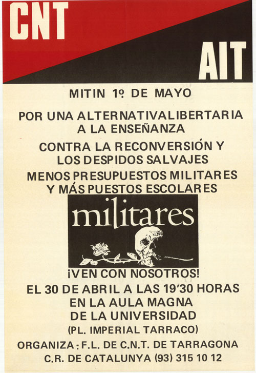 Miting 1º de mayo : por una alternativa libertaria a la enseñanza contra la reconversión y los despidos salvajes [...]