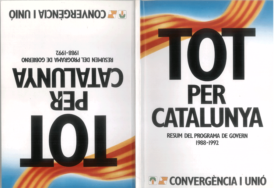 Tot per Catalunya : resum del programa de govern 1988-1992 = resumen del programa de gobierno 1988-1992