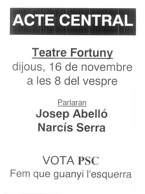 Acte central teatre Fortuny dijous, 16 de novembre a les 8 del vespre... [...]