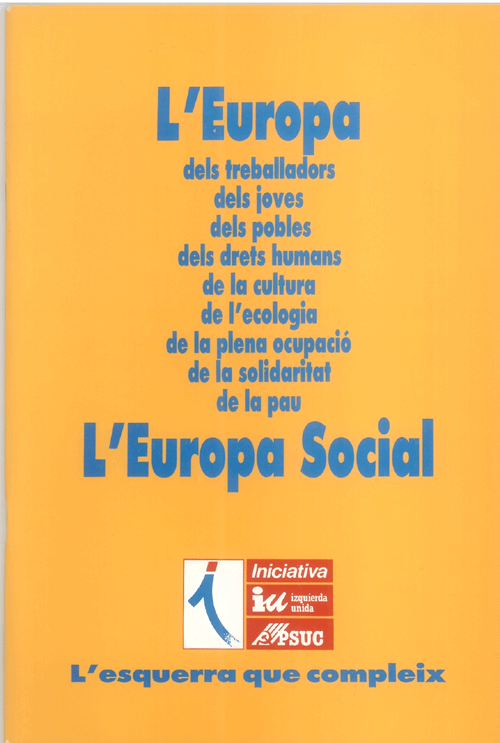 L'Europa dels treballadors dels joves dels pobles dels drets humans... [...] : programa d'Izquierda Unida-Iniciativa