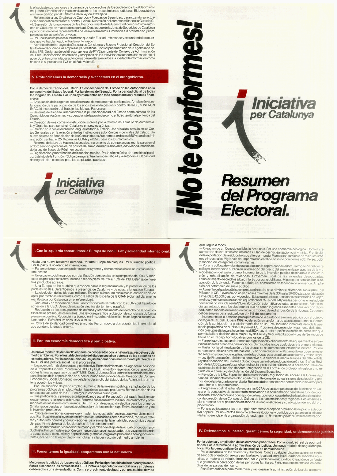 ¡No te conformes! Resumen del programa electoral