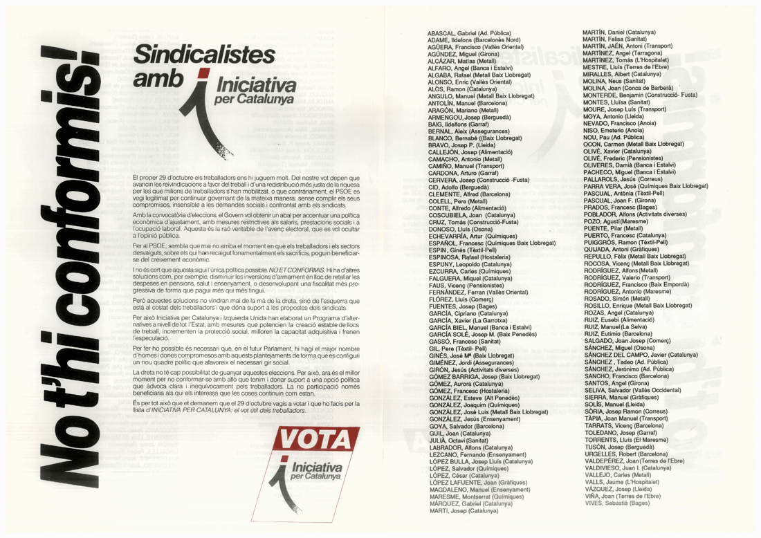 No t'hi conformis! Sindicalistes amb iniciativa per Catalunya