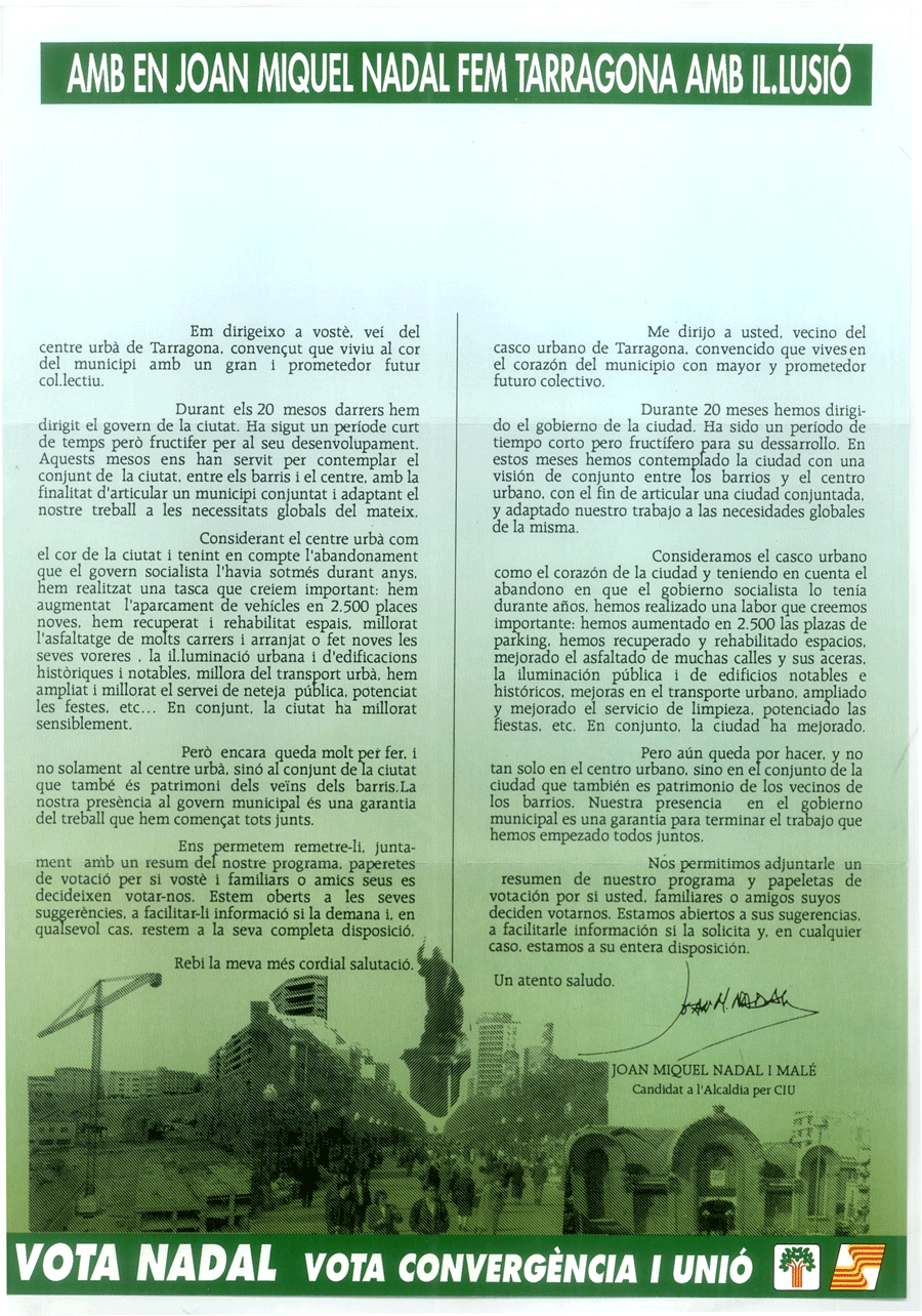 Amb en Joan Miquel Nadal fem Tarragona amb il·lusió