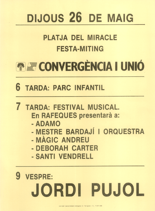 Dijous 26 de maig platja del Miracle festa-miting... [...]
