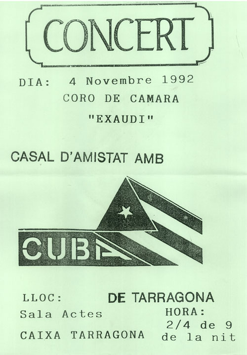 Concert dia: 4 novembre 1992 Coro de Cambra "Exaudi" [...]