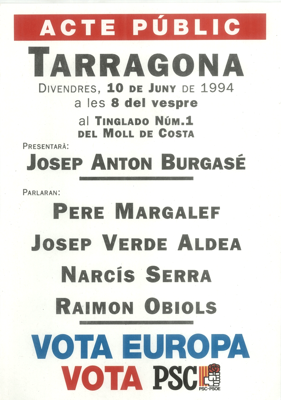 Acte públic Tarragona divendres 10 de juny de 1994... [...]