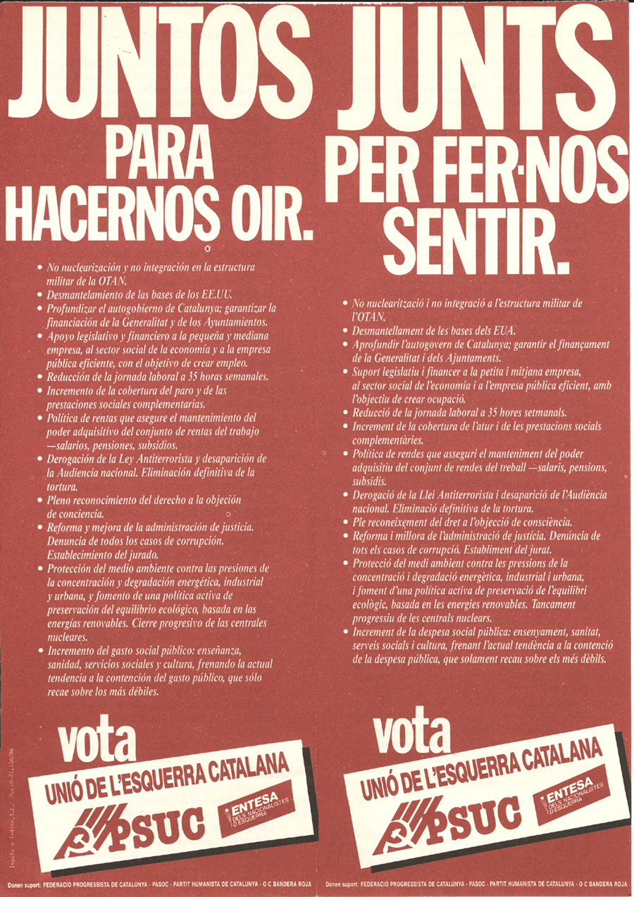 Junts per fer-nos sentir = juntos para hacernos oir