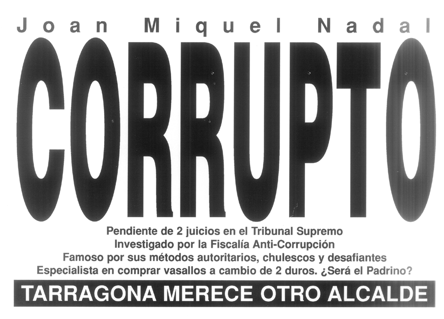 Joan Miquel Nadal : corrupto : pendiente de 2 juicios en el Tribunal Supremo... [...]
