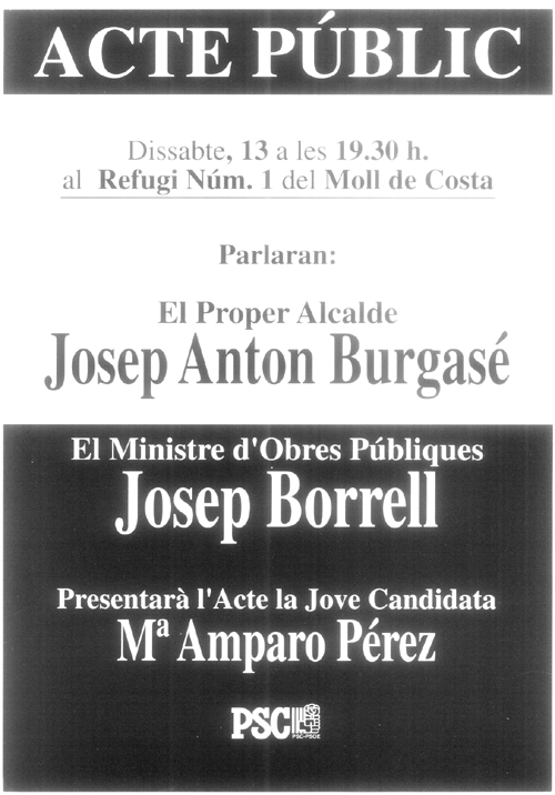 Acte públic : dissabte, 13 a les 19.30 h. al Refugi Núm. 1 del Moll de Costa... [...]