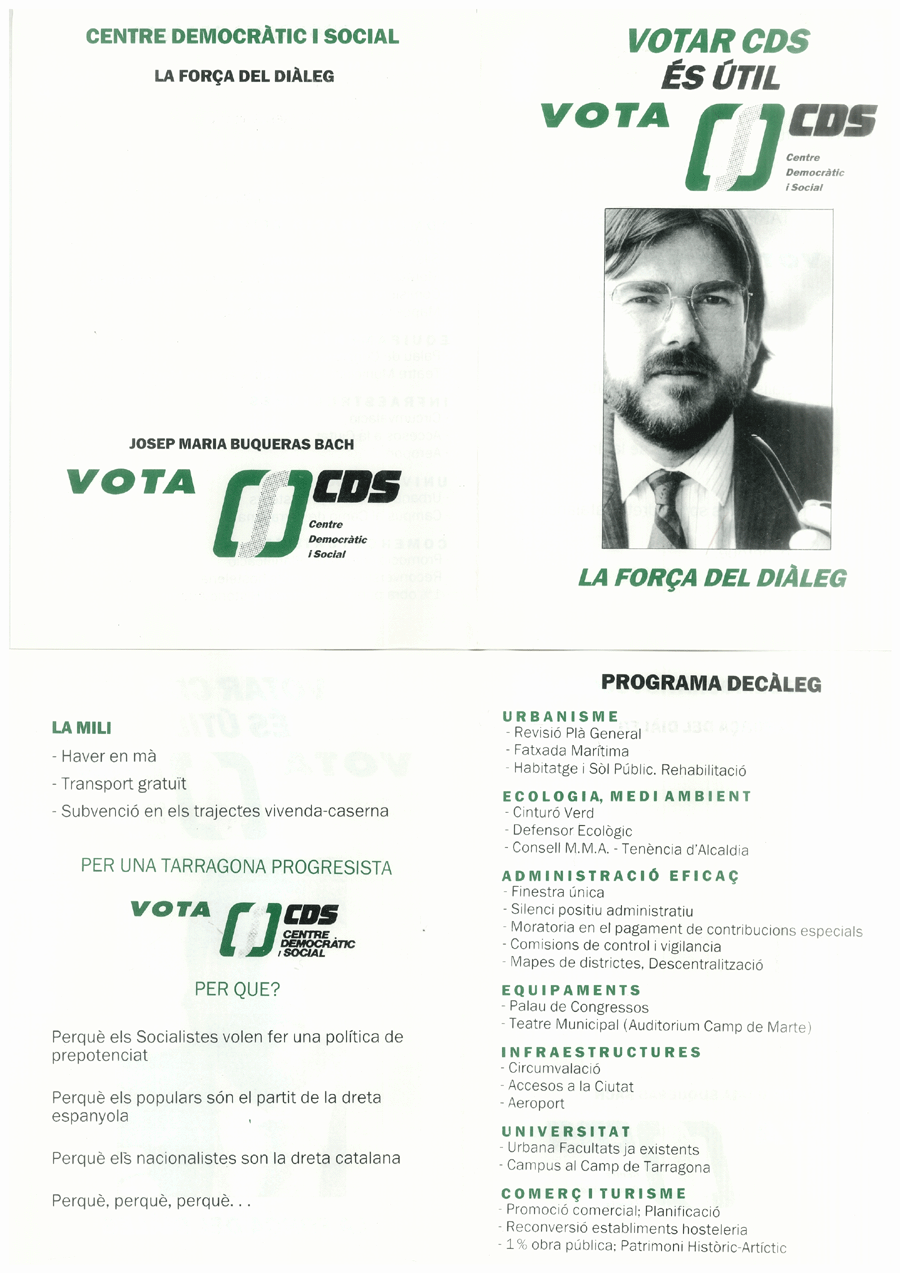 Votar CDS és útil : la força del diàleg : Josep Maria Buqueras Bach