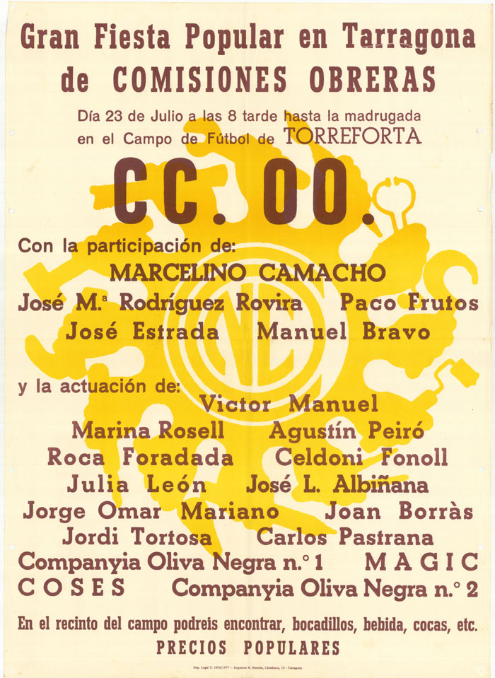Gran fiesta popular en Tarragona de Comisiones Obreras