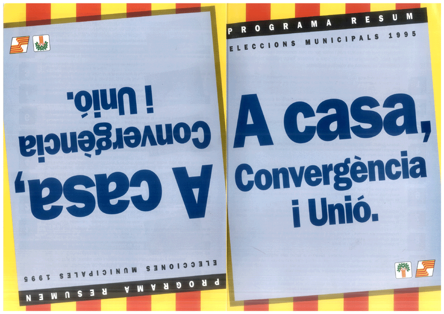 A casa, Convergència i Unió : programa resum eleccions municipals 1995 = a casa, Convergència i Unió : programa resumen elecciones municipales 1995