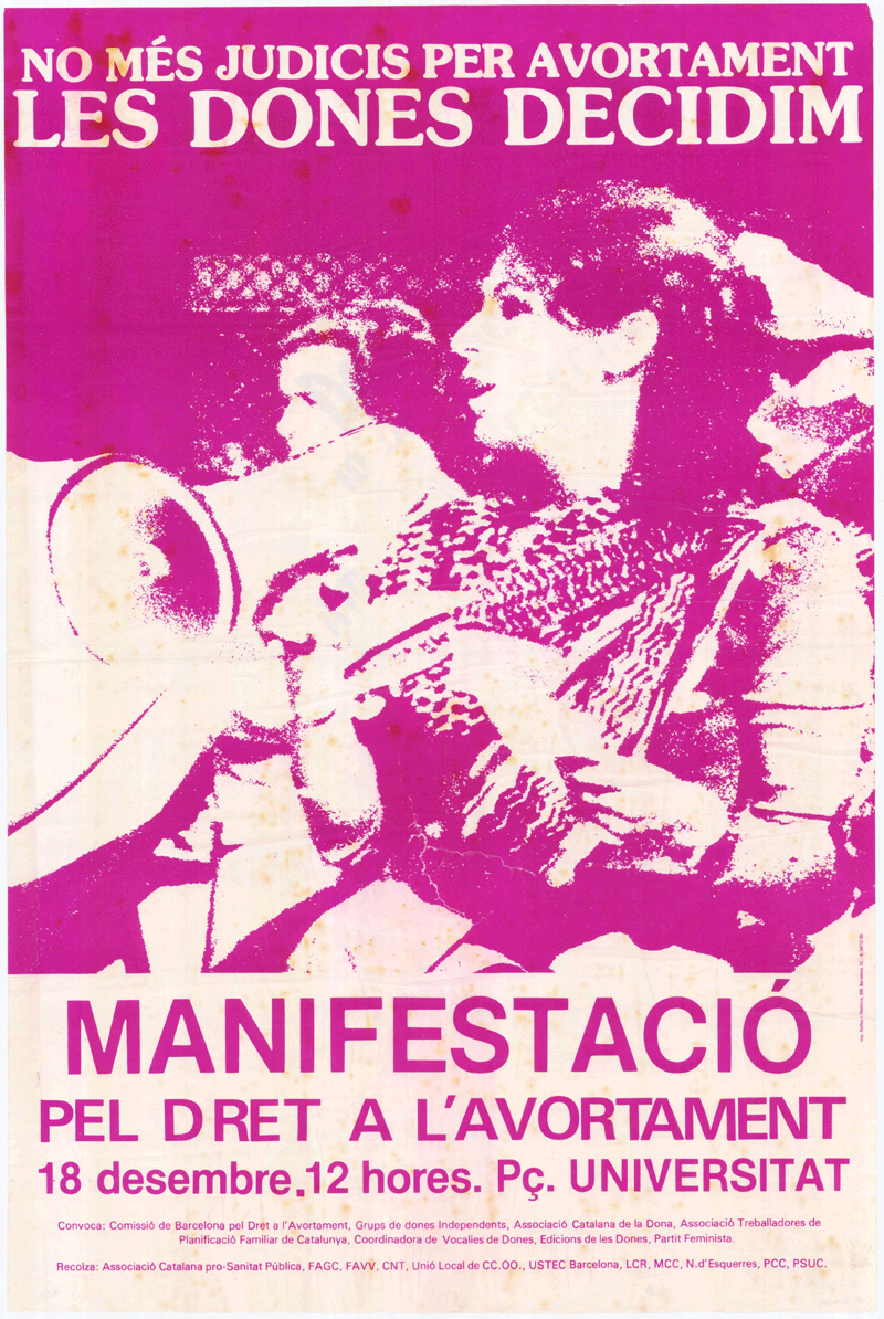 No més judicis per avortament : les dones decidim : manifestació pel dret a l'avortament