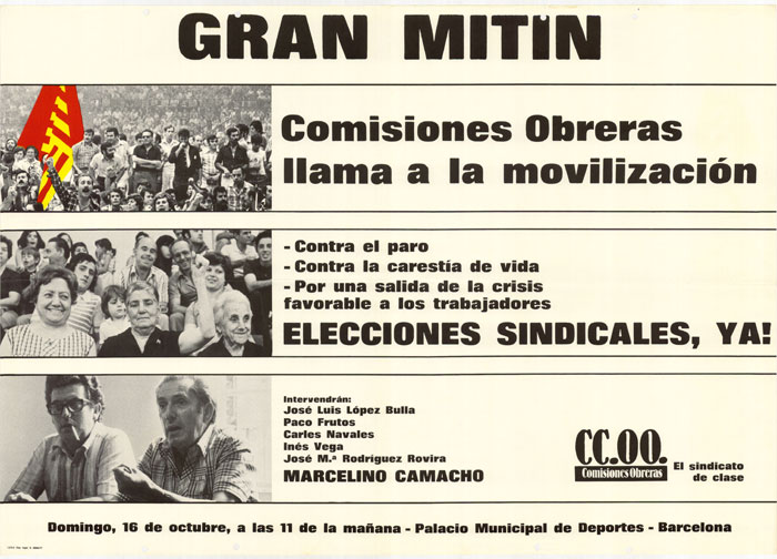Gran mitin Comisiones Obreras llama a la movilización contra el paro contra la carestía de la vida... [...]