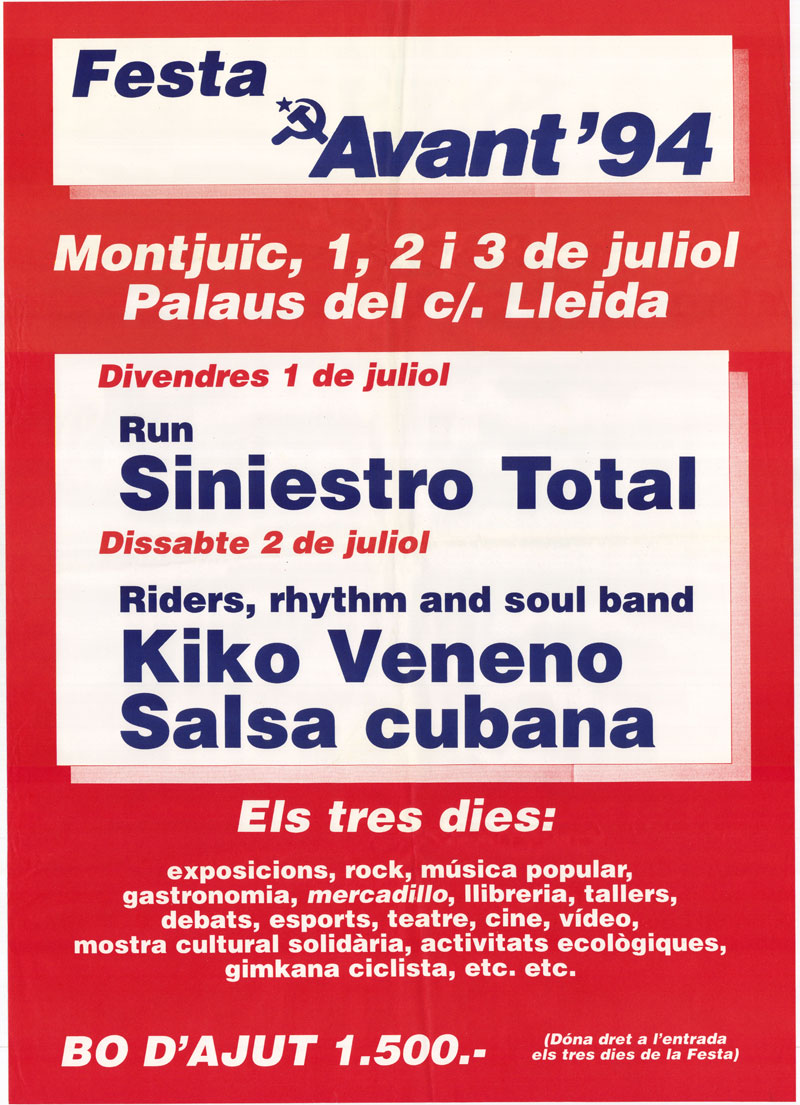 Festa Avant '94 : Montjuïc, 1, 2 i 3 de juliol Palaus del c/. Lleida... [...]